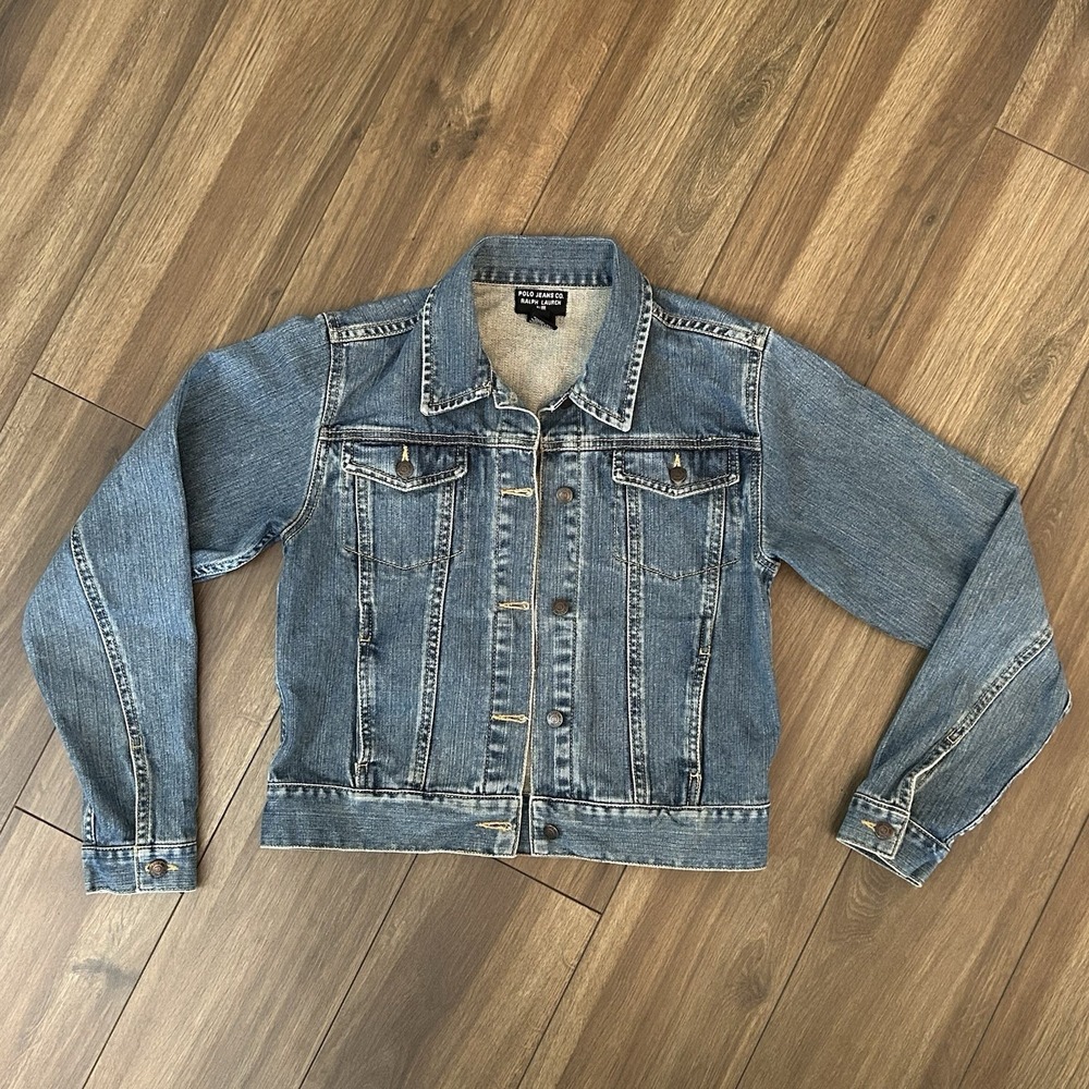 Polo Jeans Co Ralph Lauren Denim Jacket - Kids XL Fits Women's XS Y2K Trucker